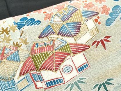 平和屋着物■豪華黒留袖　風景文　暈し染め　金彩　正絹　逸品　CAAX4981th