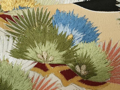 平和屋着物■豪華黒留袖　刺繍　片輪車枝松文　暈し染め　金銀彩　正絹　逸品　CAAX5490fb