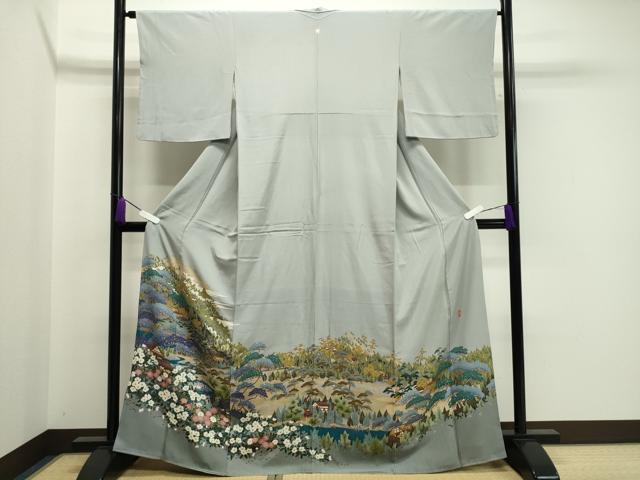 平和屋着物●豪華色留袖 友禅 作家物 風景文 正絹 逸品 CAAX5623gh