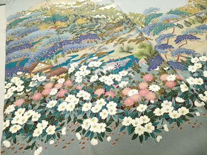 平和屋着物●豪華色留袖 友禅 作家物 風景文 正絹 逸品 CAAX5623gh
