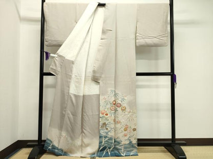 平和屋着物●豪華色留袖　駒刺繍　立波梅笹花文　暈し染め　金彩　正絹　逸品　CAAX5626gh