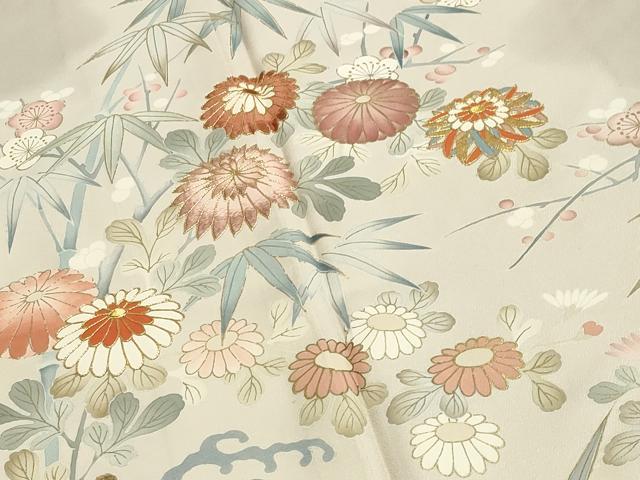 平和屋着物●豪華色留袖　駒刺繍　立波梅笹花文　暈し染め　金彩　正絹　逸品　CAAX5626gh