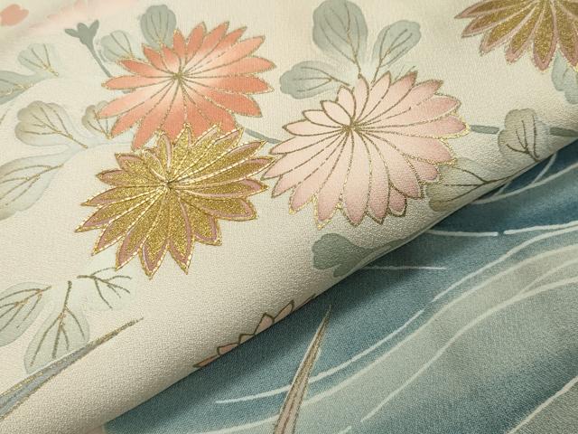 平和屋着物●豪華色留袖　駒刺繍　立波梅笹花文　暈し染め　金彩　正絹　逸品　CAAX5626gh