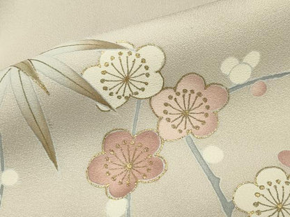 平和屋着物●豪華色留袖　駒刺繍　立波梅笹花文　暈し染め　金彩　正絹　逸品　CAAX5626gh
