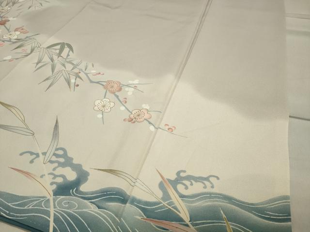 平和屋着物●豪華色留袖　駒刺繍　立波梅笹花文　暈し染め　金彩　正絹　逸品　CAAX5626gh