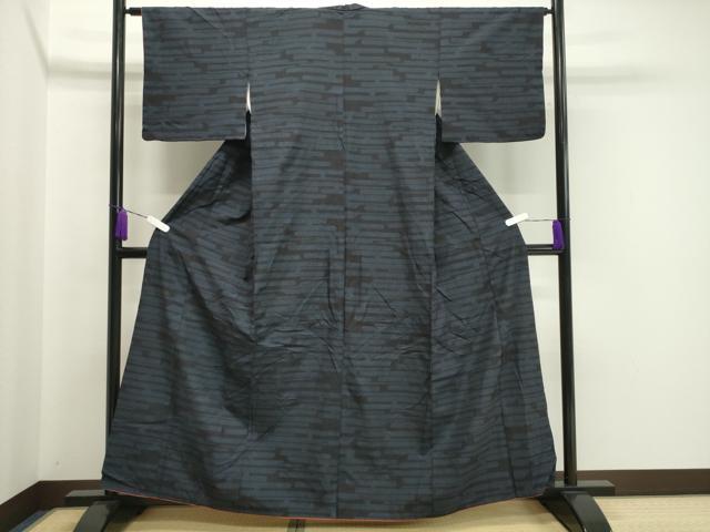 平和屋着物●結城紬 80亀甲 エ霞文 正絹 逸品 CAAX5629gh