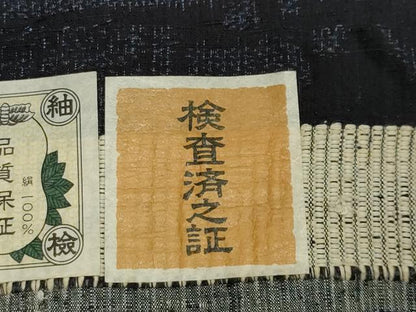 平和屋着物●結城紬 100亀甲 エ霞風景文 証紙付き 正絹 逸品 未使用 CAAX5638gh