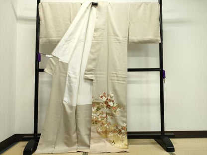 平和屋着物●豪華色留袖　作家物　駒刺繍　花筏　金彩　正絹　逸品　未使用　CAAX5639gh