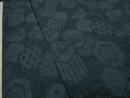 平和屋着物●上質な紬　80亀甲　亀甲吉祥文　正絹　逸品　未使用　CAAX5643gh