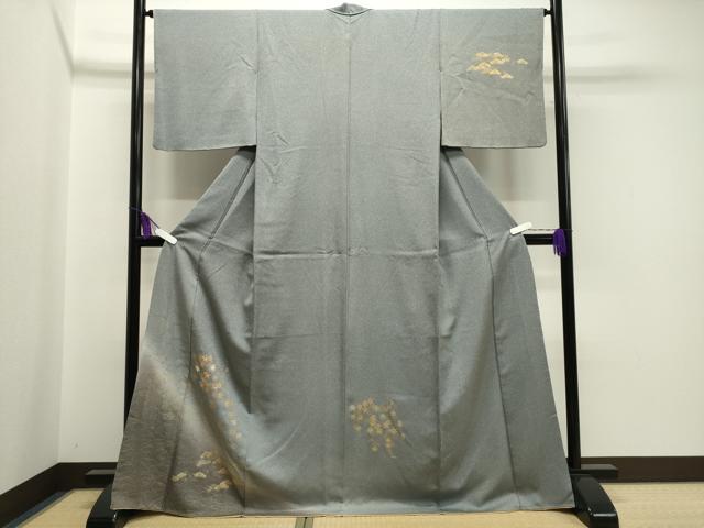 平和屋着物●訪問着 刺繍 竜田川松文 暈し染め 金彩 正絹 逸品 CAAX5661gh