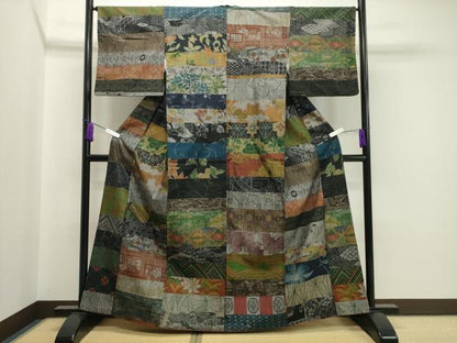 平和屋着物●小千谷紬　百柄　正絹　逸品　CAAX5664gh