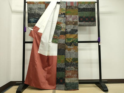 平和屋着物●小千谷紬　百柄　正絹　逸品　CAAX5664gh