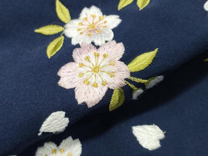 平和屋着物●女性 行灯袴 総刺繍 舞桜文 濃藍色 金糸 洗える着物 CAAX5666gh