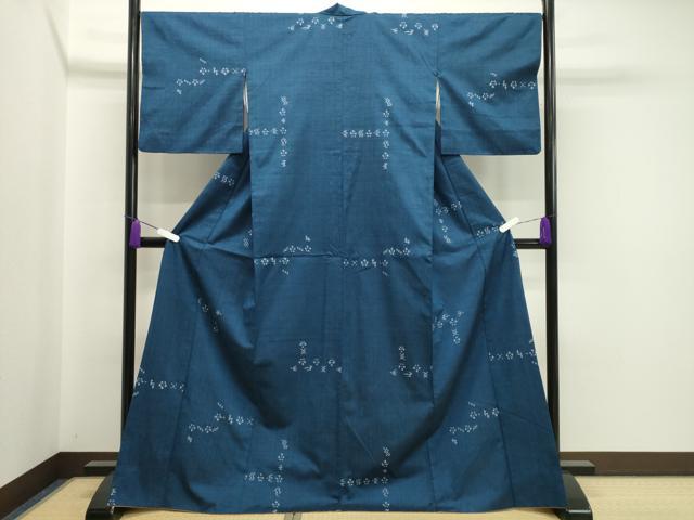 平和屋着物●上質な紬 絣文様 正絹 逸品 CAAX5683gh