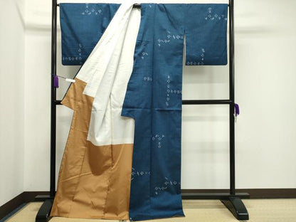 平和屋着物●上質な紬 絣文様 正絹 逸品 CAAX5683gh
