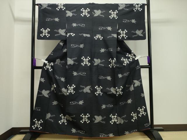 平和屋着物●上質な紬 切嵌楓吉祥文 正絹 逸品 CAAX5684gh