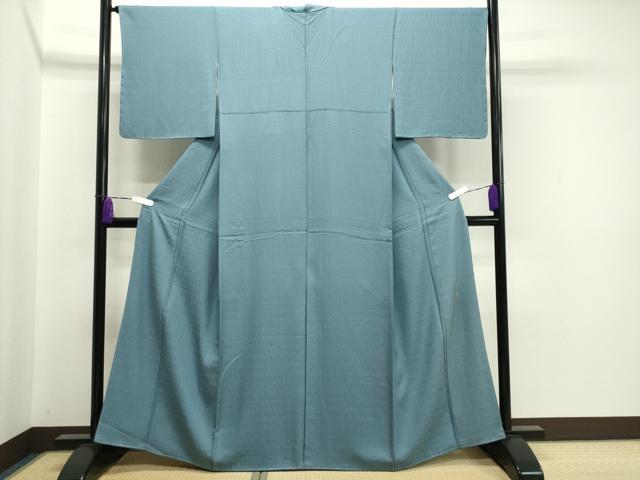 平和屋着物●上質な色無地　作家物　吉祥丸地紋　浅縹色　正絹　逸品　未使用　CAAX5689gh