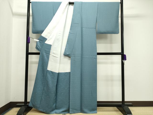 平和屋着物●上質な色無地　作家物　吉祥丸地紋　浅縹色　正絹　逸品　未使用　CAAX5689gh