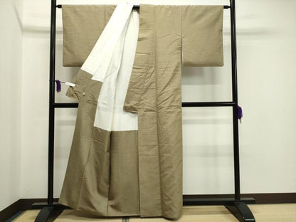 平和屋着物●ぜんまい紬 霞文 正絹 逸品 CAAX5695gh