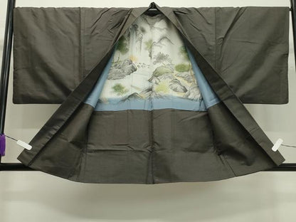 平和屋着物●男性　紬　アンサンブル　120亀甲　正絹　逸品　未使用　CAAX5706gh