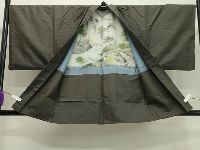 平和屋着物●男性　紬　アンサンブル　120亀甲　正絹　逸品　未使用　CAAX5706gh