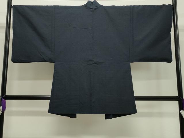 平和屋着物●男性 髭紬 アンサンブル 藍鉄色 正絹 逸品 CAAX5707gh