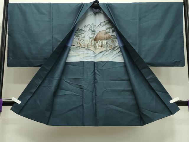 平和屋着物●男性 本場大島紬 アンサンブル 100亀甲 総詰め 正絹 逸品 CAAX5711gh