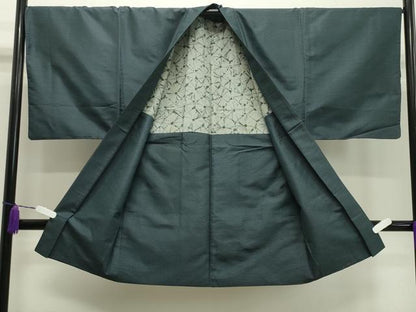 平和屋着物●男性 紬 アンサンブル 80亀甲 正絹 逸品 CAAX5712gh