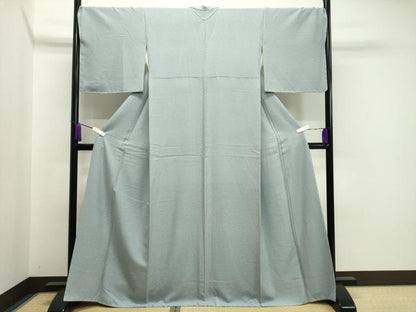 平和屋着物●上質な色無地　吉祥地紋　青磁鼠色　正絹　逸品　未使用　CAAX5720gh