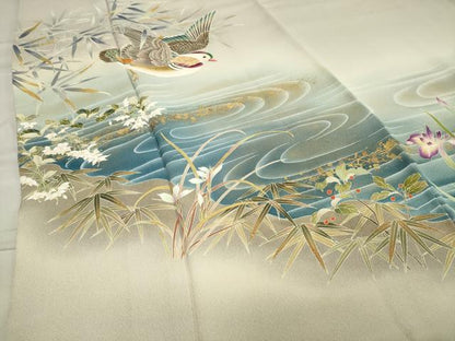 平和屋着物●豪華色留袖 作家物 鴛鴦笹花文 暈し染め 金彩 正絹 逸品 CAAX5745gh