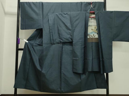 平和屋着物●男性 本場大島紬 アンサンブル 80亀甲 正絹 逸品 CAAX5747gh