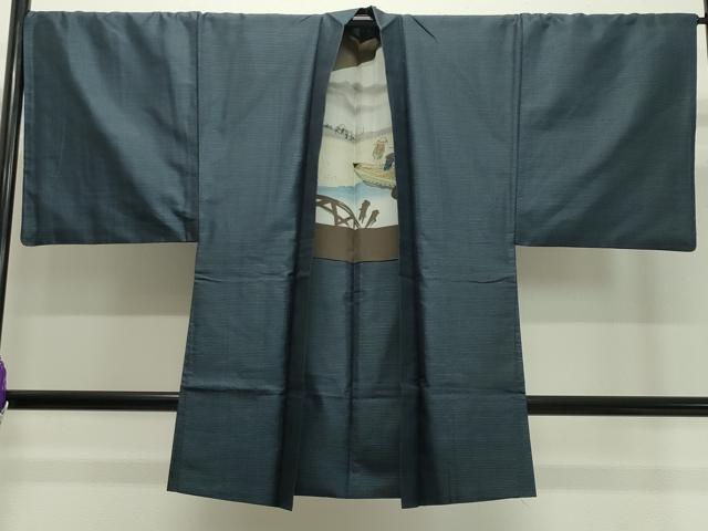 平和屋着物●男性 本場大島紬 アンサンブル 80亀甲 正絹 逸品 CAAX5747gh