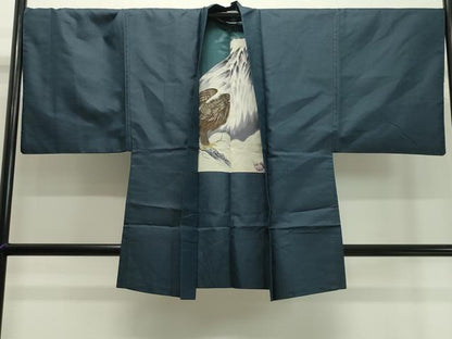 平和屋着物●男性 お召 アンサンブル 100亀甲 正絹 逸品 CAAX5751gh