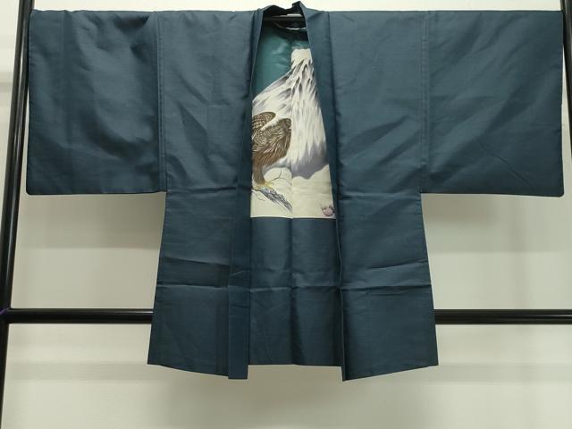 平和屋着物●男性 お召 アンサンブル 100亀甲 正絹 逸品 CAAX5751gh