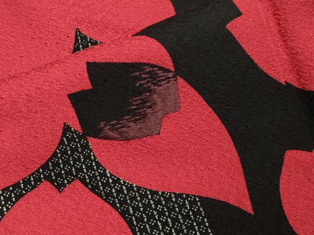 平和屋着物●豪華振袖　刺繍　舞桜文　黒地　正絹　逸品　CAAX5770gh
