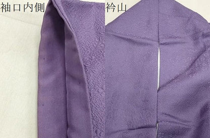 平和屋着物●上質な色無地　草花地紋　竜胆色　正絹　逸品　CAAX5771gh