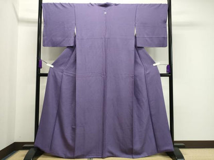 平和屋着物●上質な色無地　草花地紋　竜胆色　正絹　逸品　CAAX5771gh