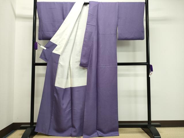 平和屋着物●上質な色無地　草花地紋　竜胆色　正絹　逸品　CAAX5771gh
