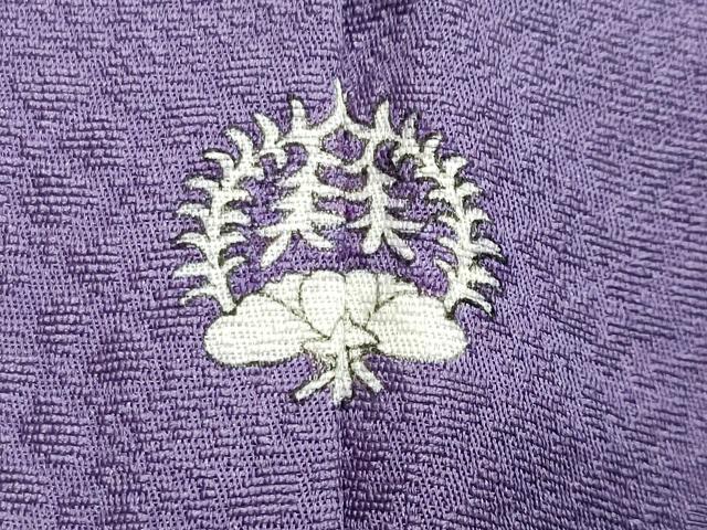 平和屋着物●上質な色無地　草花地紋　竜胆色　正絹　逸品　CAAX5771gh