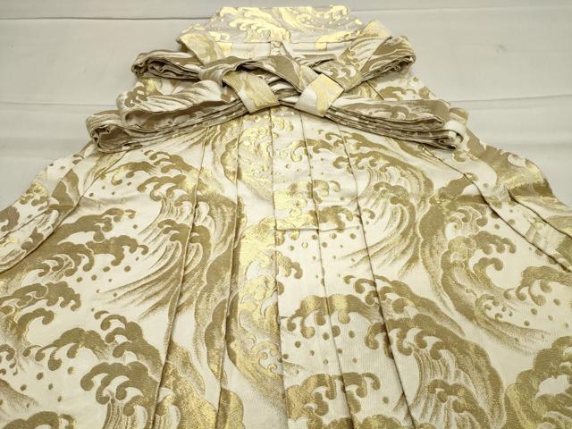 平和屋着物●男性 馬乗り袴 総刺繍 立波文 金糸 CAAX5798gh