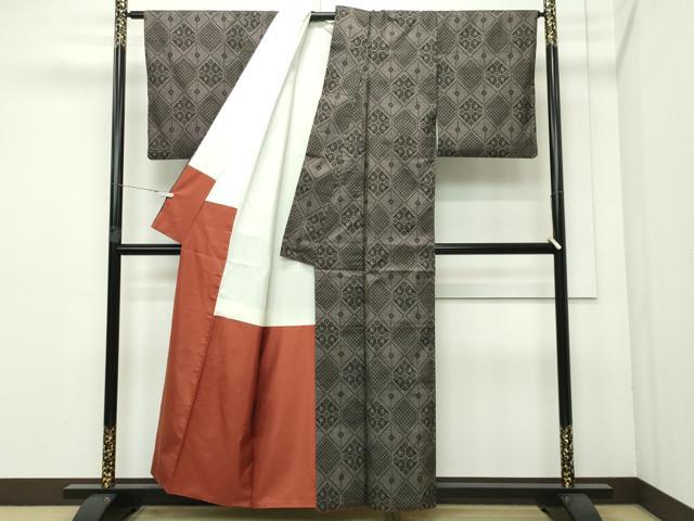 平和屋着物●本場大島紬 7マルキ 菱吉祥文 正絹 逸品 CAAX5809gh