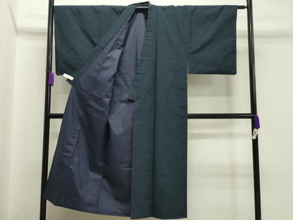 平和屋着物●男性 紬 アンサンブル 霞文 褐返色 正絹 逸品 CAAX5813gh