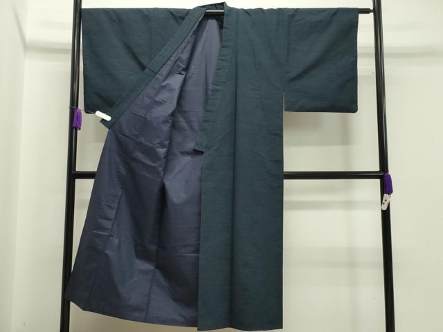 平和屋着物●男性 紬 アンサンブル 霞文 褐返色 正絹 逸品 CAAX5813gh