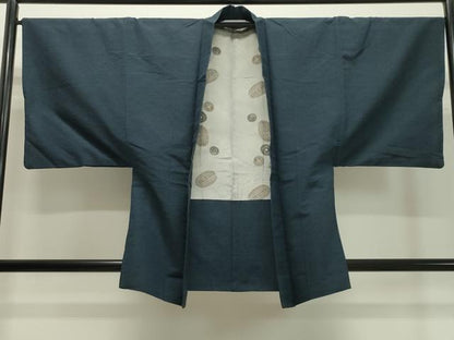 平和屋着物●男性 紬 アンサンブル 霞文 褐返色 正絹 逸品 CAAX5813gh
