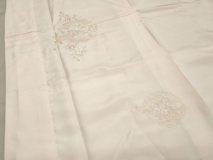 平和屋着物●中国三大刺繍 スワトウ刺繍 総刺繍 長襦袢 袷 雪輪文箱花文 暈し染め 正絹 逸品 未使用 CAAX5820gh