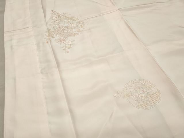 平和屋着物●中国三大刺繍 スワトウ刺繍 総刺繍 長襦袢 袷 雪輪文箱花文 暈し染め 正絹 逸品 未使用 CAAX5820gh