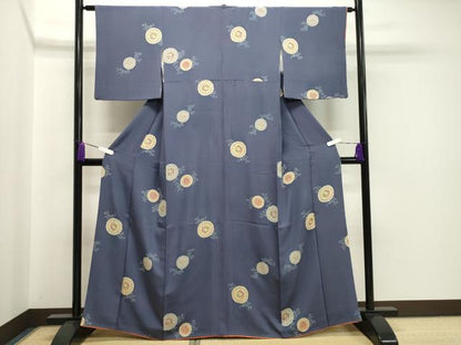 平和屋着物●上質な小紋 向かい鳥花蝶文 正絹 逸品 CAAX5823gh