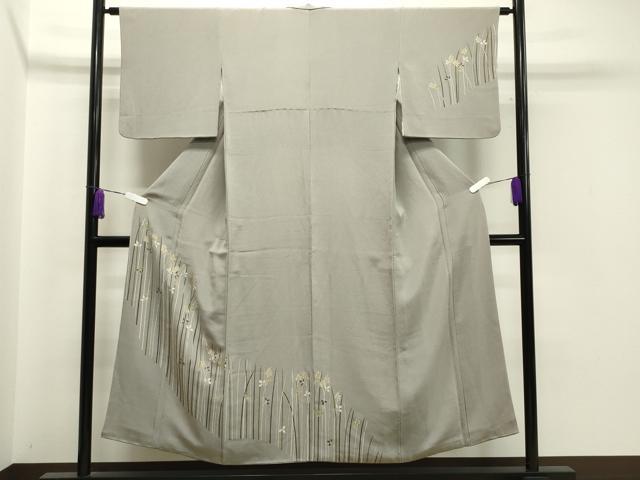 平和屋着物●訪問着 刺繍 草木文 金彩 鬼しぼ縮緬 正絹 逸品 CAAX5829gh