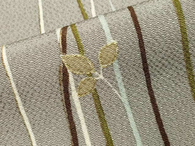 平和屋着物●訪問着 刺繍 草木文 金彩 鬼しぼ縮緬 正絹 逸品 CAAX5829gh