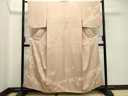 平和屋着物●訪問着　駒刺繍　舞花文　金彩　正絹　逸品　CAAX5833gh